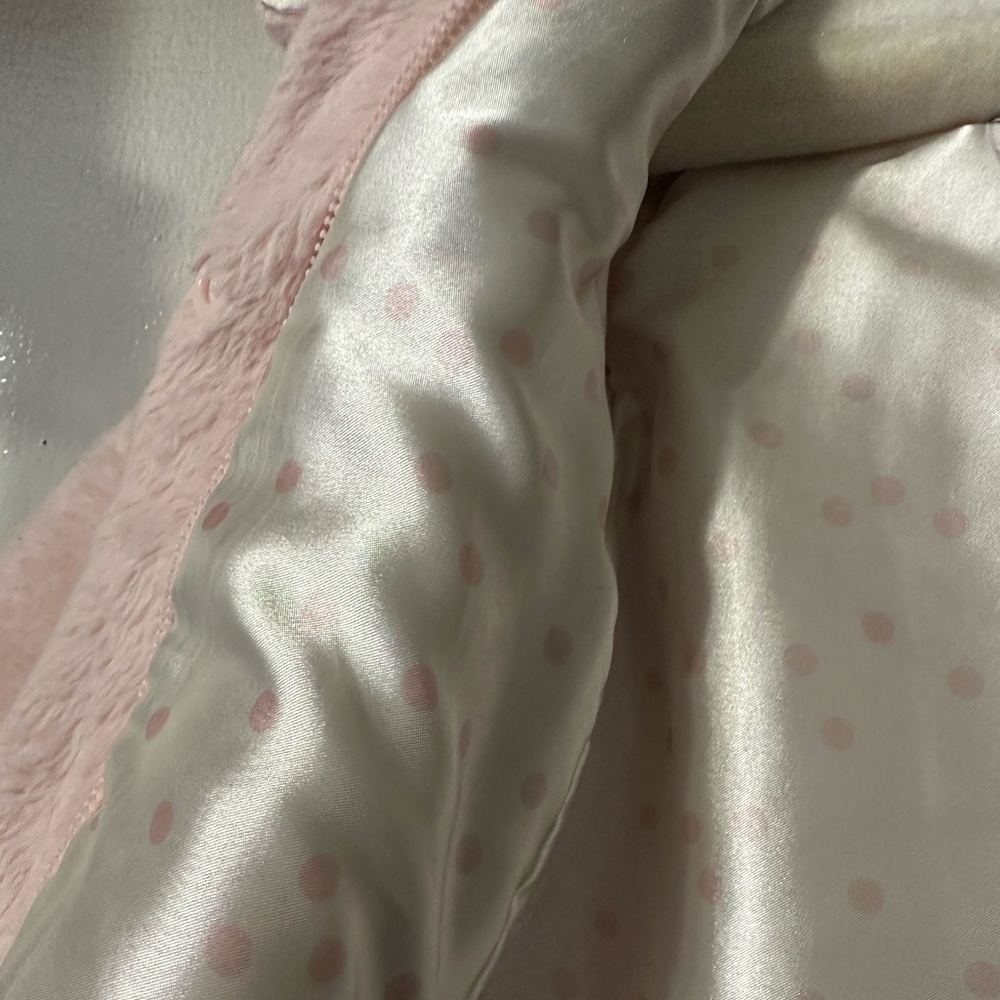 Little me Pink coat jacket with zipper in the front faux fur - Picture 6 of 12